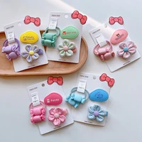 new childrens flower hairpin candy pair hair ring rubber band cartoon bear liu haihai baby hair accessories accessories set gift