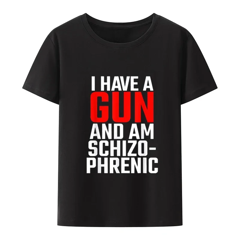 Футболка у меня пистолет и ЭМ шизофреническая индивидуальная уличная забавная