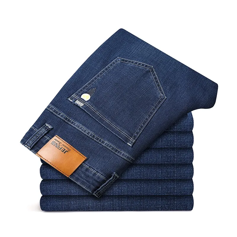

2022 Brand Jeans Autumn Spring New Style Business Casual Men's Loose Elastic Classic Trousers Male Plus Size 40 42 44 46