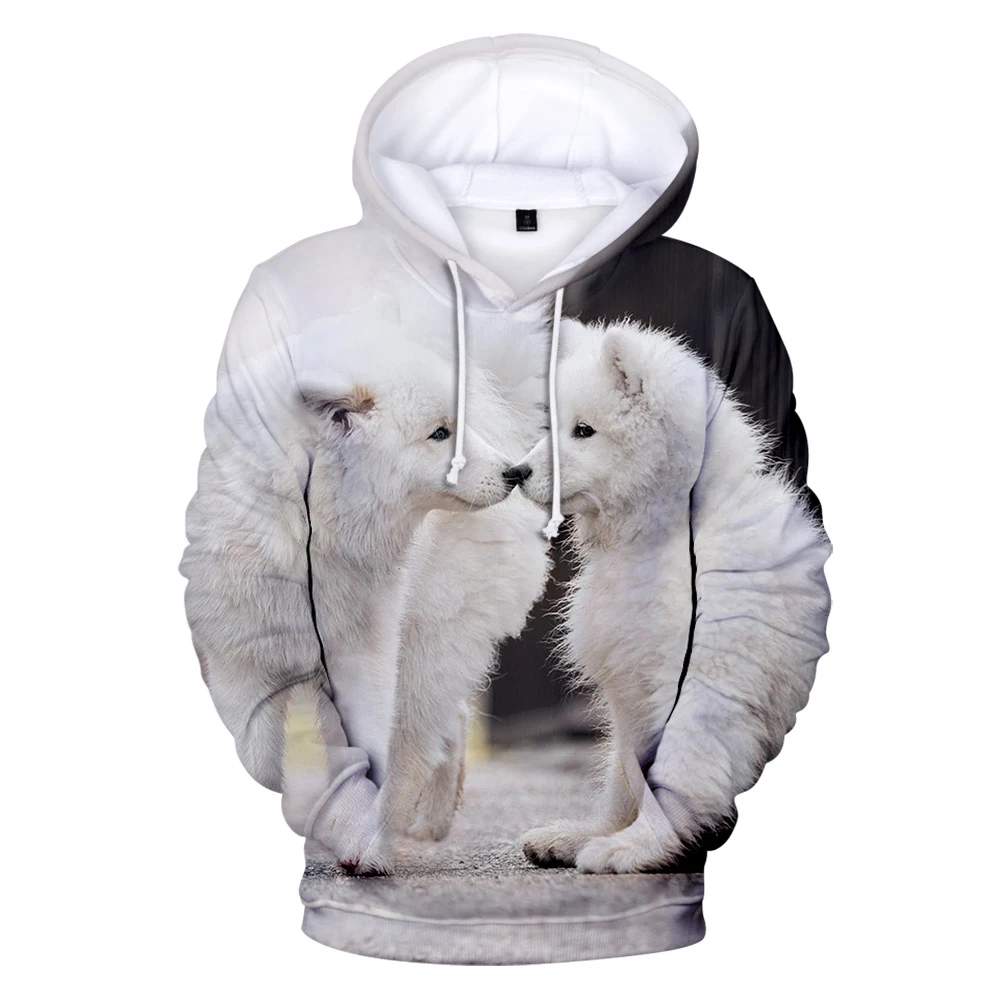 

Oversized Samoyed Wolf Animal Hoodies Men Women 3D Printed Sweatshirt Harajuku SpringWinter Hoodie Casual Coat Men Clothing 4XL