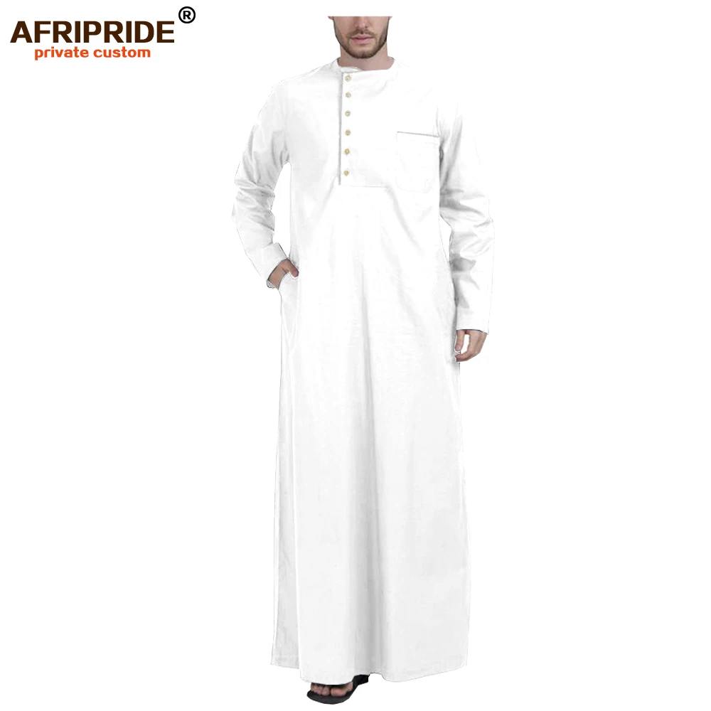 Muslim Clothing for Men Jubba Thobe with Long Sleeves and Round Neck Plus Size Islamic Clothing Muslim Dress AFRIPRIDE A2014001