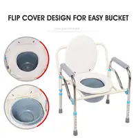 1pcs Foldable Bathroom Toilet Chair Potty Chair Foldable Commode Chair Height Adjustable Chair for The Old