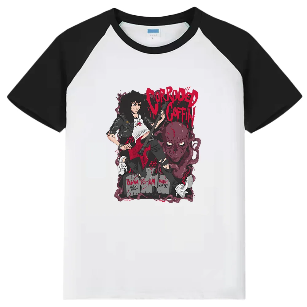 

Eddie Munson T Shirts Stranger Things 4 Clothes 100% Cotton TShirt Kids Summer T-shirt Harajuku Unisex Tops Children Clothing