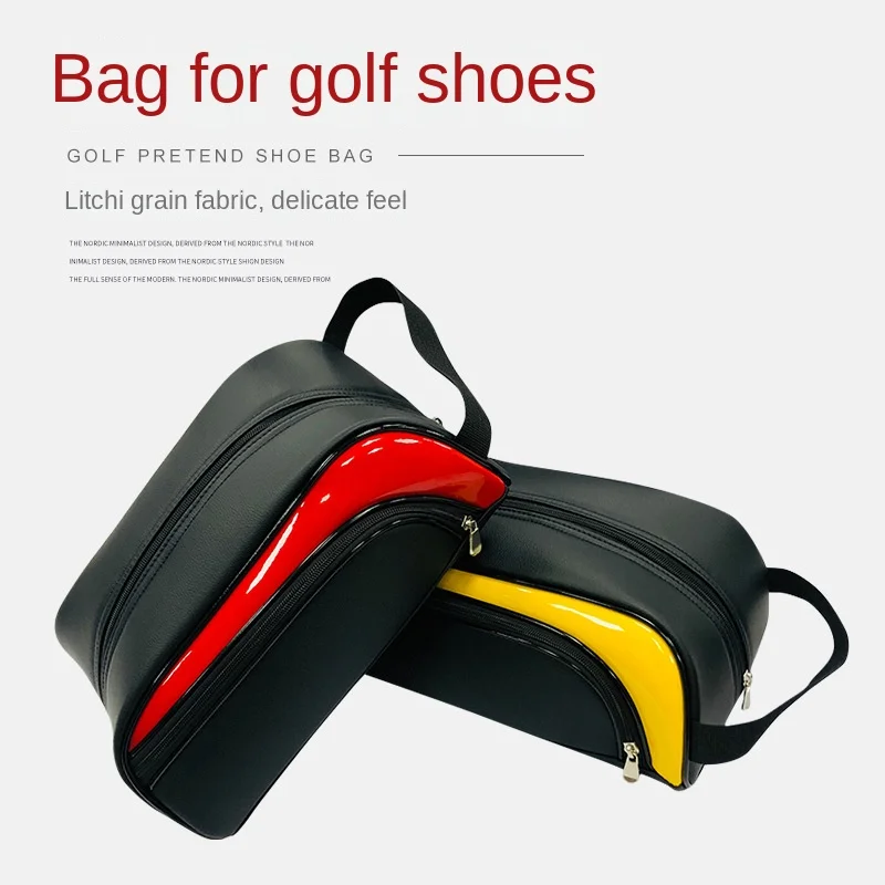 Bag for Golf Shoes Outdoor Sneakers Bags Sneaker Bag Dustproof Litchi Pu Material Golf Supplies Golf Accessories
