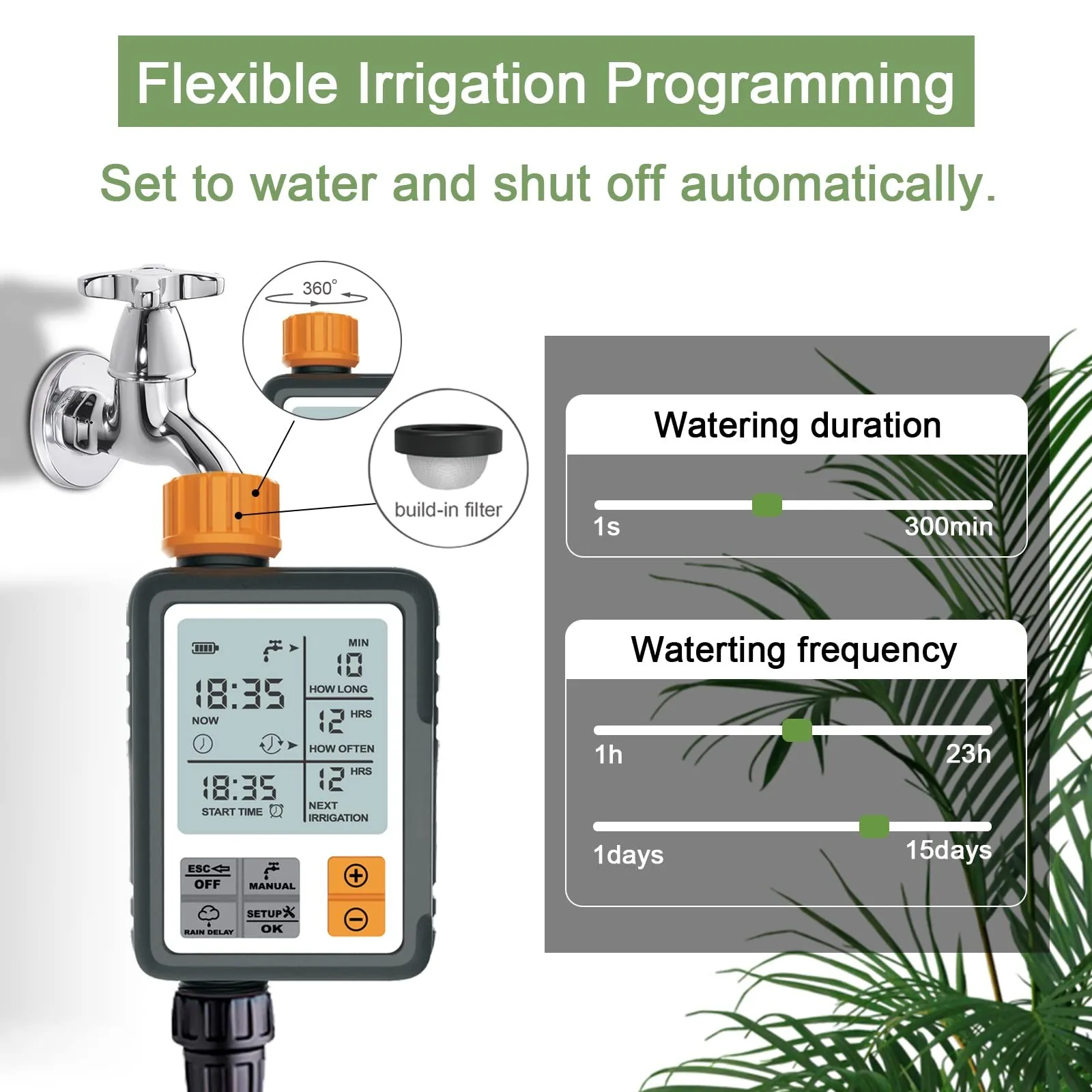

Garden Watering Timer Automatic Electronic Watering Timer Digital Irrigation Controller System Water Timing Irrigation In Garden