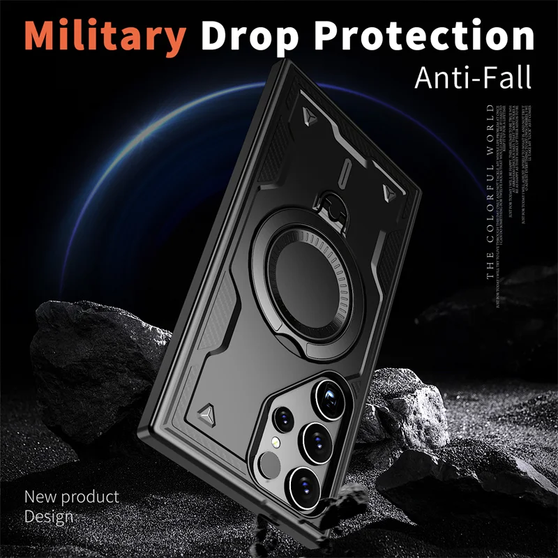 Armor Funda для Samsung Galaxy S25 Ultra + Magsafe Магнитный чехол с беспроводной зарядкой Plus S25ultra Ring