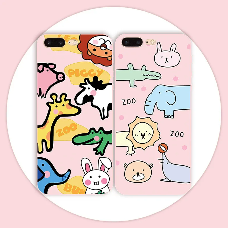

Cute cartoon zoo suitable for Apple 11pro mobile phone shell iPhonexsmax silicone frosted soft shell 7/8p