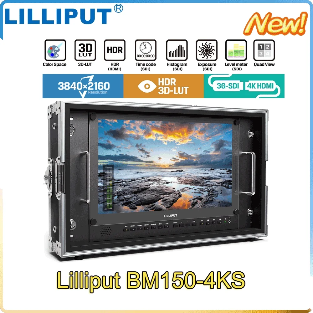 

Lilliput BM150-4KS широковещание 15,6 "HDR 3D-LUT цветное пространство переносной 4K режиссерский монитор 3840x2160 SDI HDMI Tally VGA