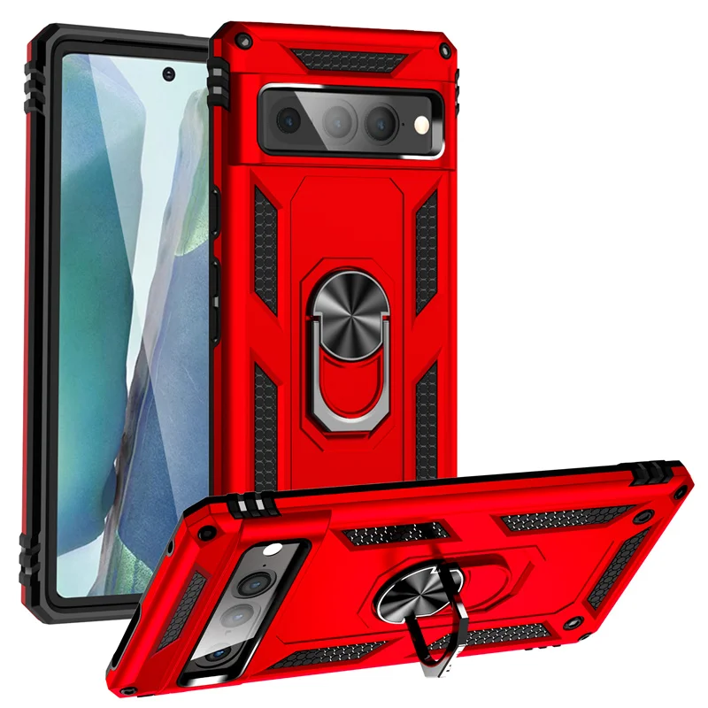 

For Google Pixel 7 Pro Case Car Magnetic Ring Holder Armor Phone Cases For Piel 7a Pixel7 Pixel7Pro 5G Kickstand Back Cover
