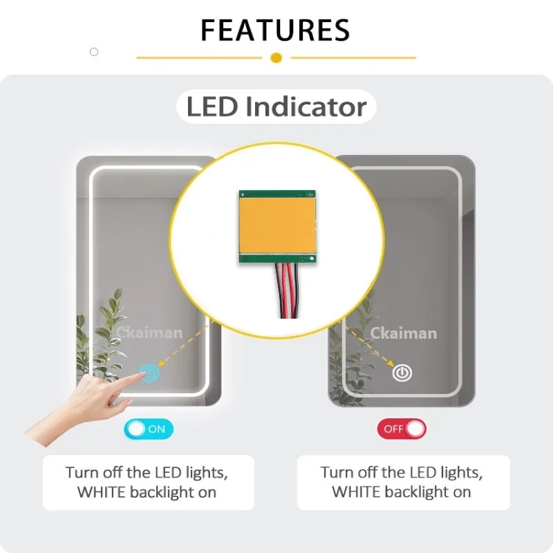 Умные зеркальные аксессуары зеркальный переключатель регулировка яркости 12 В 5 А