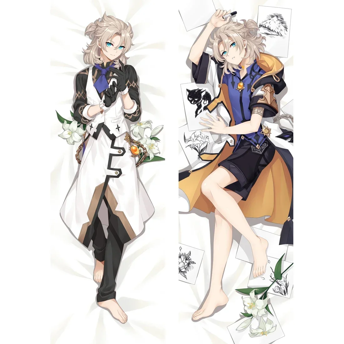 Genshin Impact Dakimakura Albedo наволочка по мотивам косплея обнимающая для тела Otaku домашнего