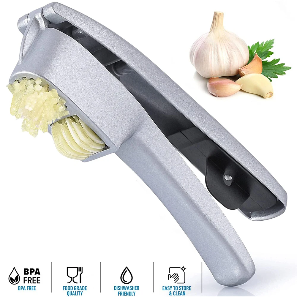 

2 In 1 Aluminum alloy Garlic Press Manual Garlic Ginger Press Hand Held Kitchen Cooking Vegetable Ginger Mincer Tool Accessories