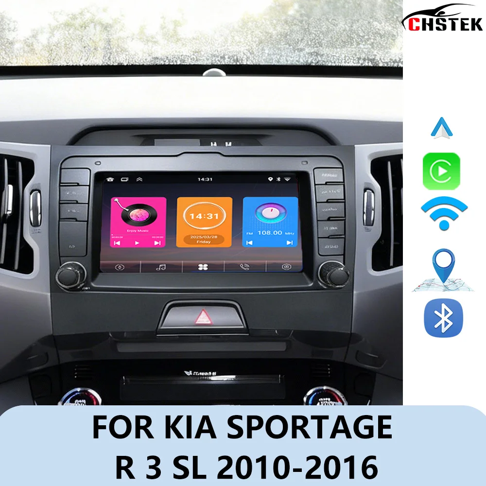 Фото Радиоприемник CHSTEK с беспроводным Carplay для Kia Sportage R 3 SL 2010 2011 2012-2015 2016, автомобильный мультимедийный проигрыватель Android с Wi-Fi, Bluetooth и GPS №1