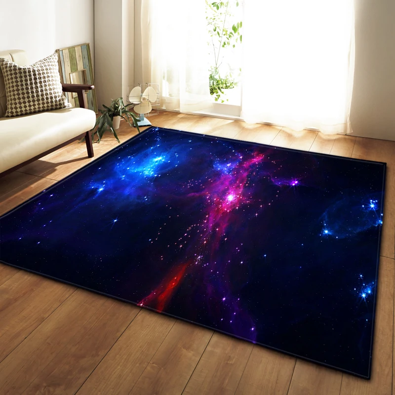 

Universe Galaxy Living Room Area Rug Nebula Starry Sky 3D Carpet for Bedroom Soft Rugs for Kids Play Anti-Slip Bathroom Bath Mat