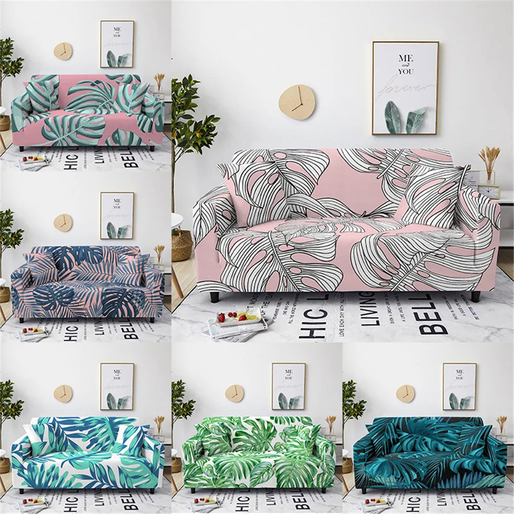 

New Tropical Leaf Anti-Slip Elastic Stretch Slipcover Decor Furniture Plant Leaves Protector Couch Sofa Covers 1/2/3/4 Seater