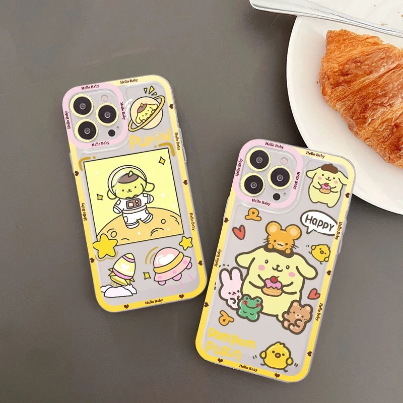 

Pom-Pom Ppurinns Phone Case For IPhone 13 14 Pro Max XS XR 12 11 Pro 13 Mini 6 7 8 Plus Soft Clear Back Cover
