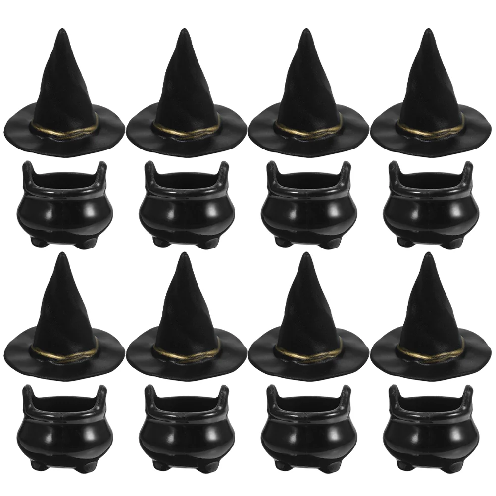 

Halloween Witch Hat Mini Cauldron Pots DIY Accessories Hats Tiny Miniature Decor