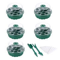 5 pack 65 cells seed traysseedling starter tray humidity adjustable plant starter kit with dome and base greenhouse grow trays