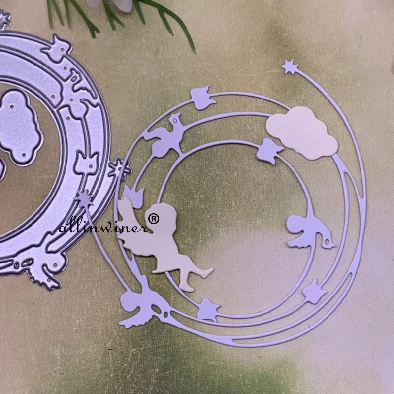 

New 3Pcs Cloud angel ring Metal Cutting Dies for DIY Scrapbooking Album Paper Cards Decorative Crafts Embossing Die Cuts