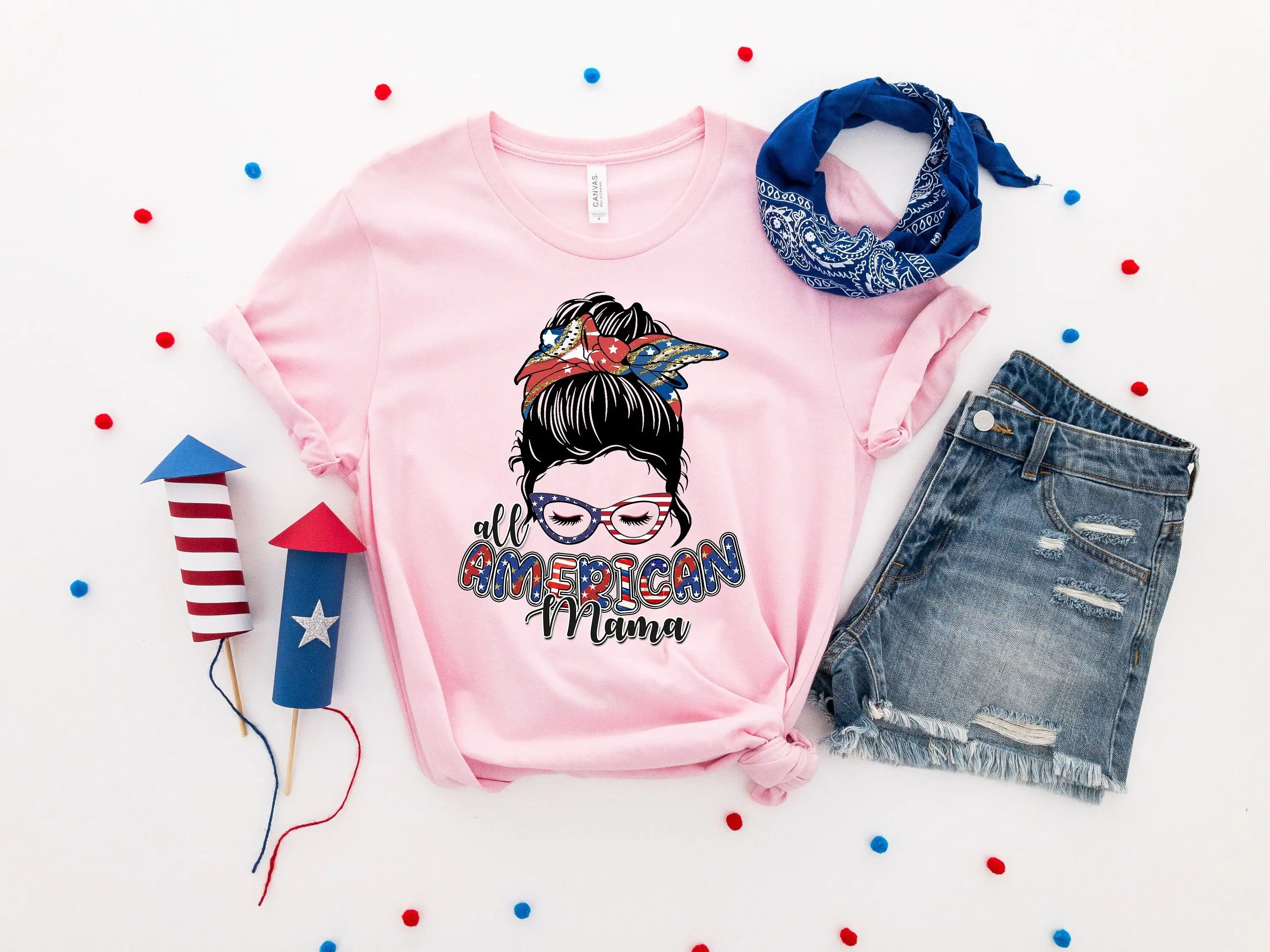 American Mama T Shirt 4Th Of July Independence Day Fourt Retro America Usa