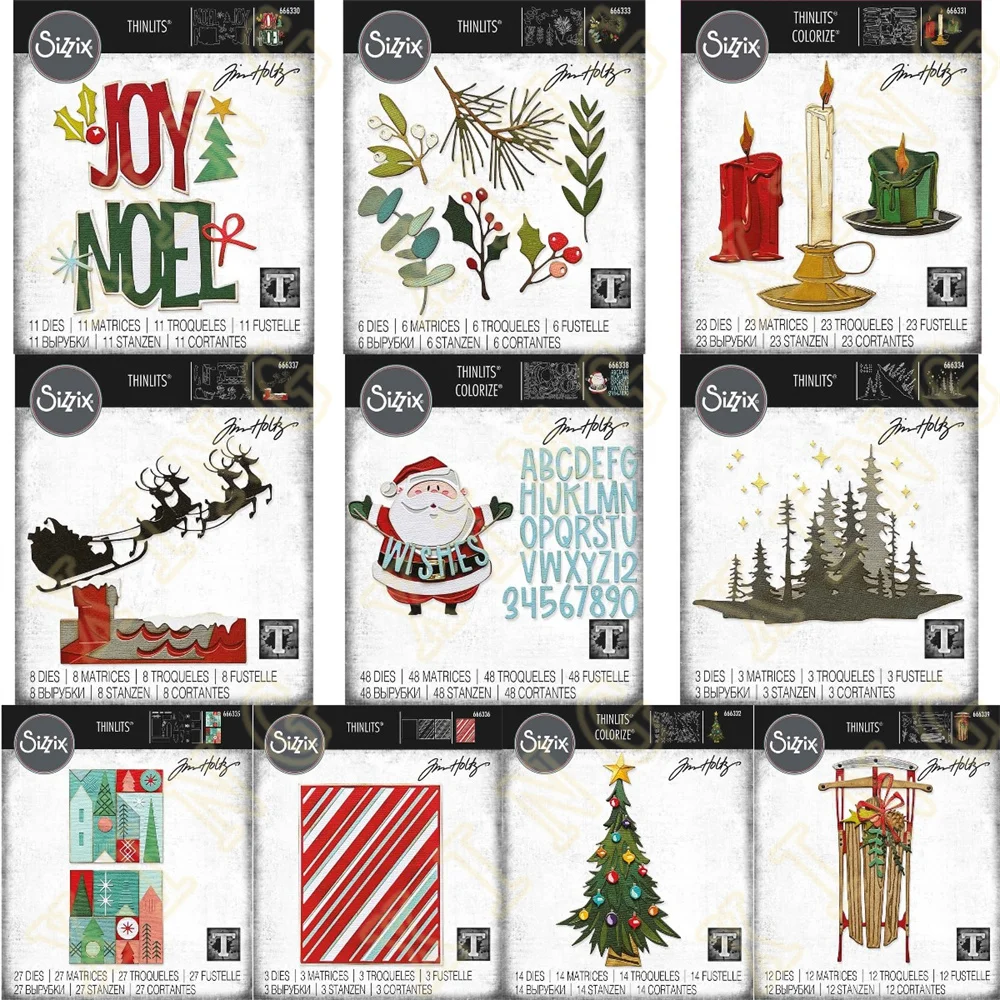 

Holiday Blocks Thinlits Dies Metal Craft Cutting Dies DIY Scrapbook Paper Diary Decoration Card Handmade Embossing New 2023