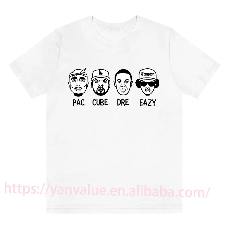 Мужская одежда 90s Rap в стиле хип-хоп Rapper 2pac Dre Cube Eazy B.I.G. футболка с графическим
