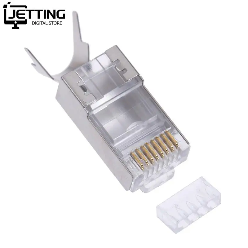 

10 шт. разъем Rj45 Rj 45 Ethernet Кабельный штекер Cat7 Cat6a 8P8C Stp экранированный Cat 7 сетевые терминалы 1,3 мм