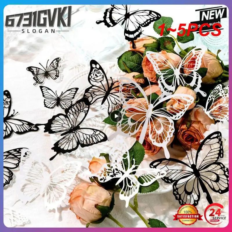 

1~5PCS Yoofunpack Vintage Embossing Hallow Butterflies Flower Birdcage Material Paper for Journal Scrapbooking Planner Card DIY