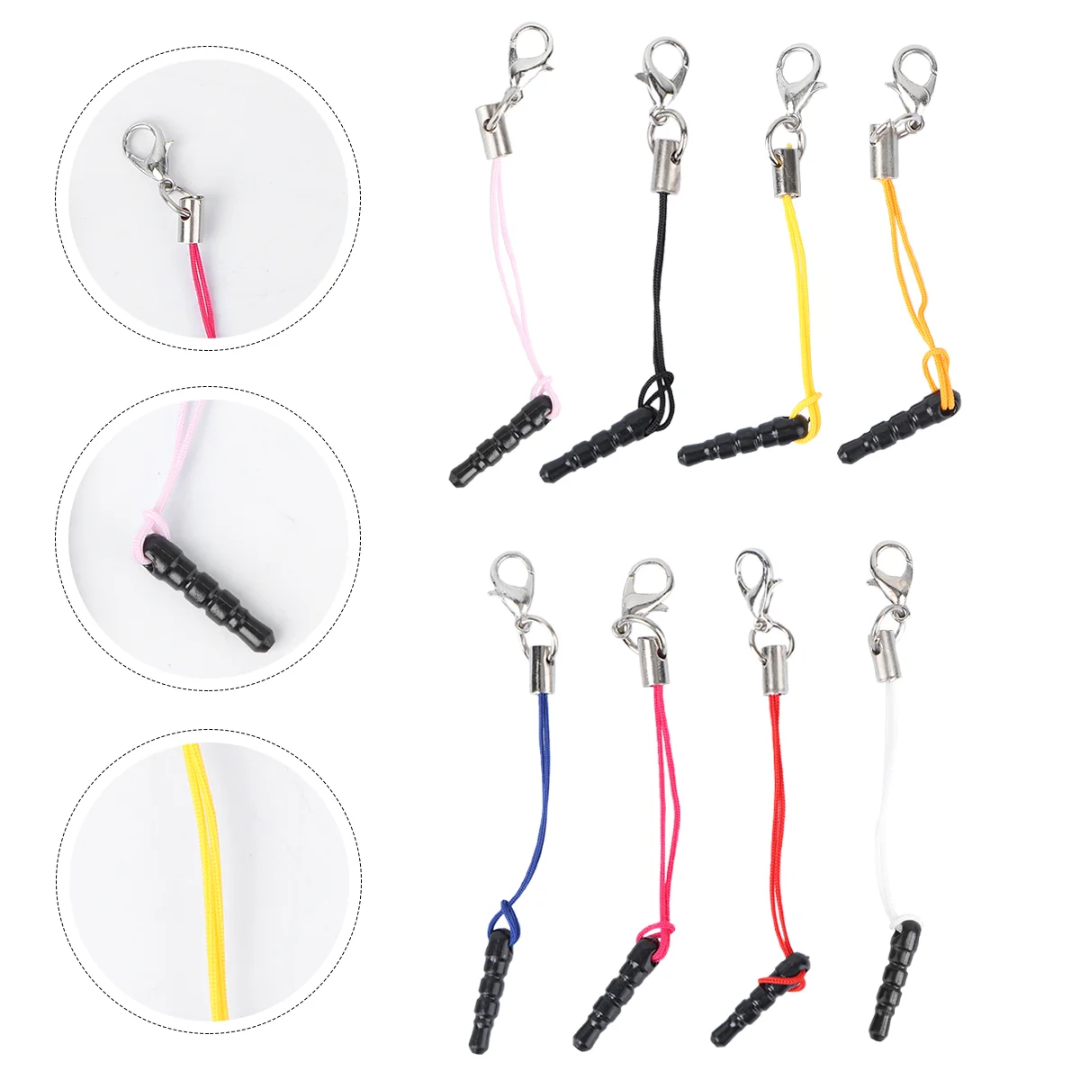 

15pcs Charm Straps with Plugs Lobster Clasps Cords for Mobile Keychain USB Disk