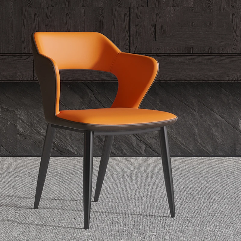 

Дизайнерские обеденные стулья из кожи, Современный эргономичный офисный шезлонг для гостиной, спальни, кухни, минималистичный дизайн