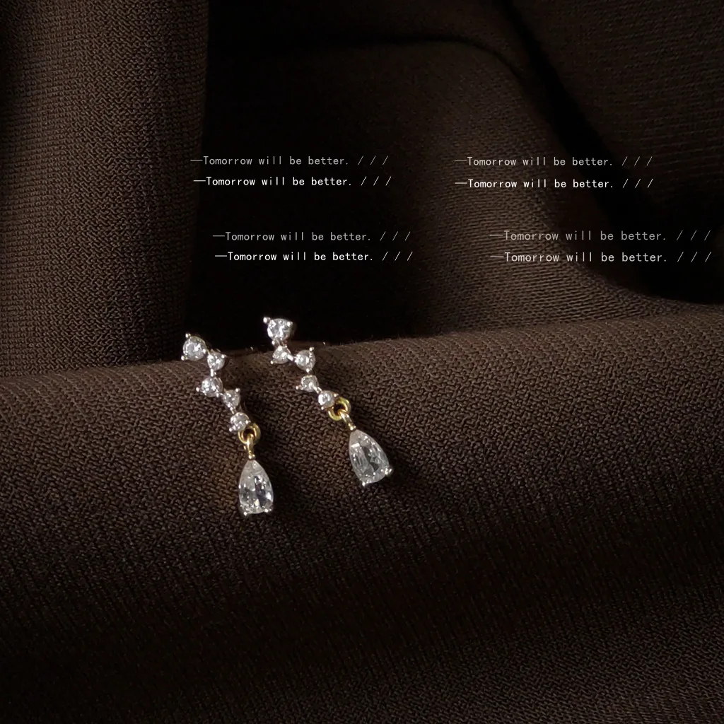 

14k Vintage Zircon Water Drop Metal Gold Earrings For Women 2022 New Trendy Simple Korean boucle oreille femme Jewelry