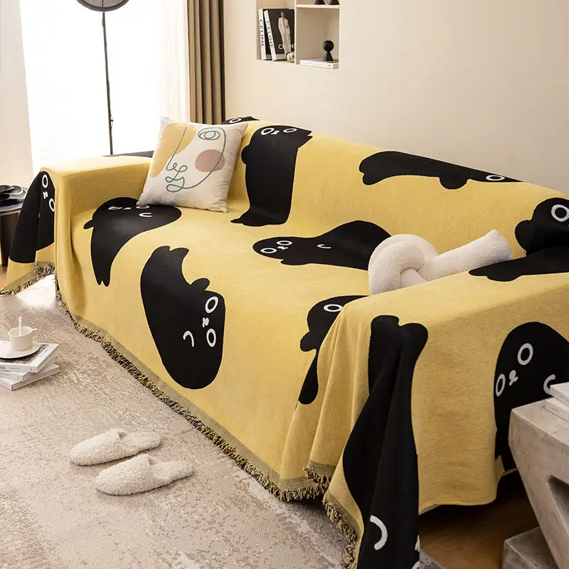 

Cartoon Cute Sofa Cover Cloth Anti-cat-scratch Four Seasons Universal Internet-famous Sofa Blanket All-inclusive Universal Sofa