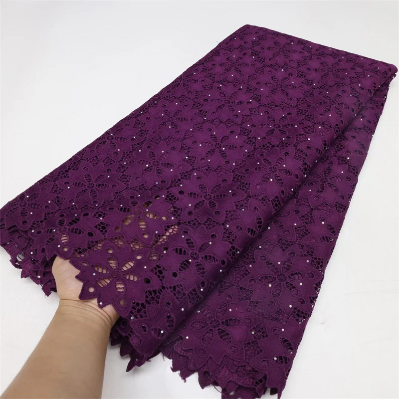 

African Water Soluble Lace Fabric 5 Yards High Quality Stones African Guipure Cord Lace Fabric For Women Wedding Party Sew Dress