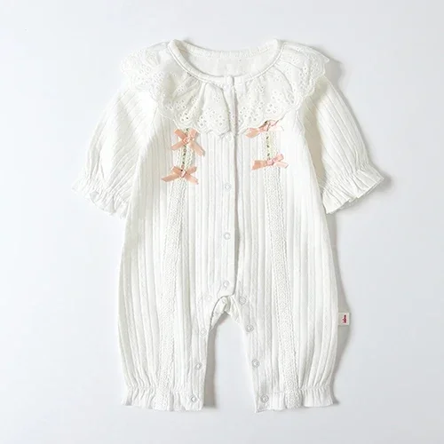 Комбинезоны для новорожденных девочек + повязка волос с цветочной вышивкой