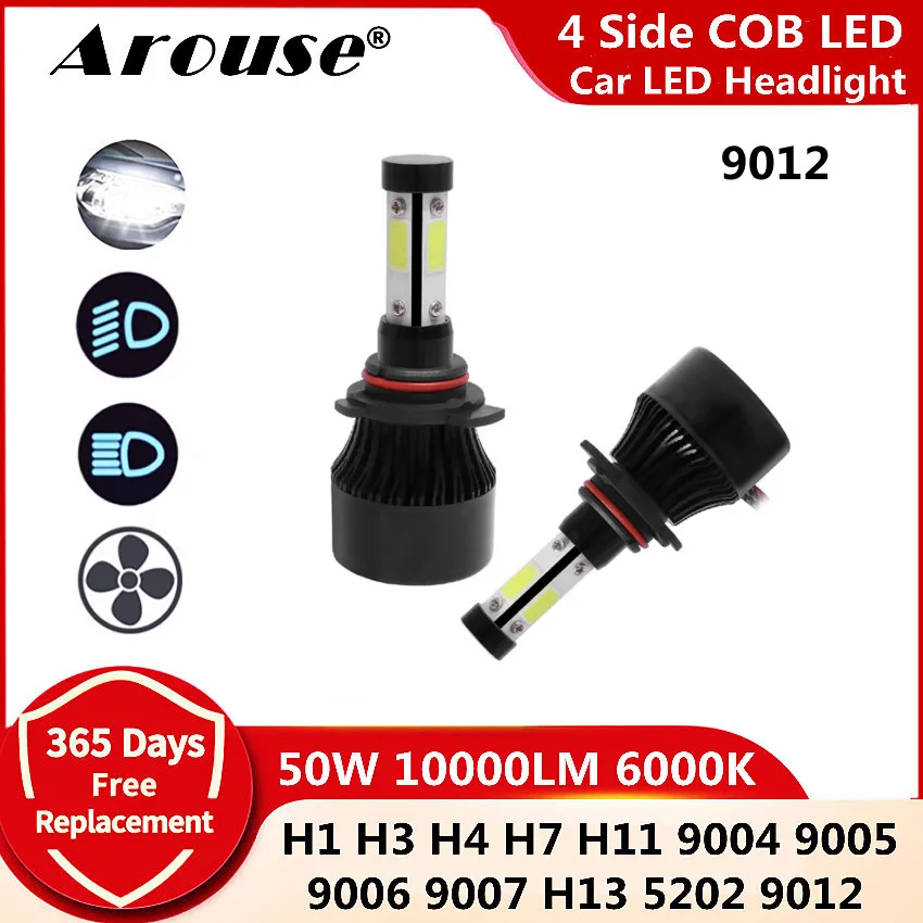 

2PCS High Power 9012 Super Bright Led Bulb H7 HB3 Car LED Headlight Bulbs 50W 10000LM 6000K Auto Headlamp 9005 Car LED Light X7B