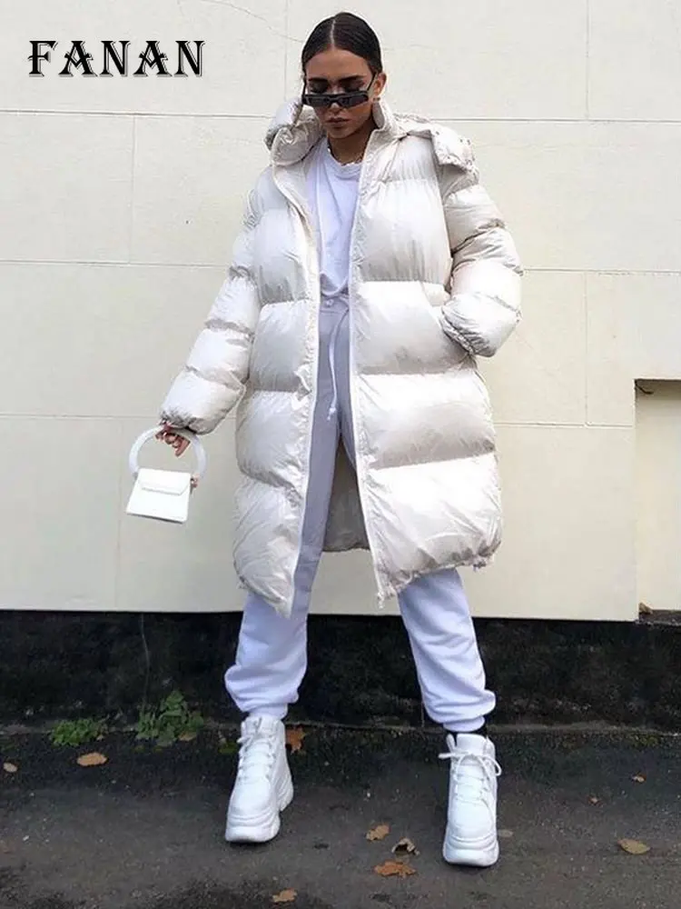 Autumn Winter Parkas for Women Fashion Long Sleeve Hooded Puffer Jackets 2022 New Solid Trench Coats Clothes Bubble Down Jackets