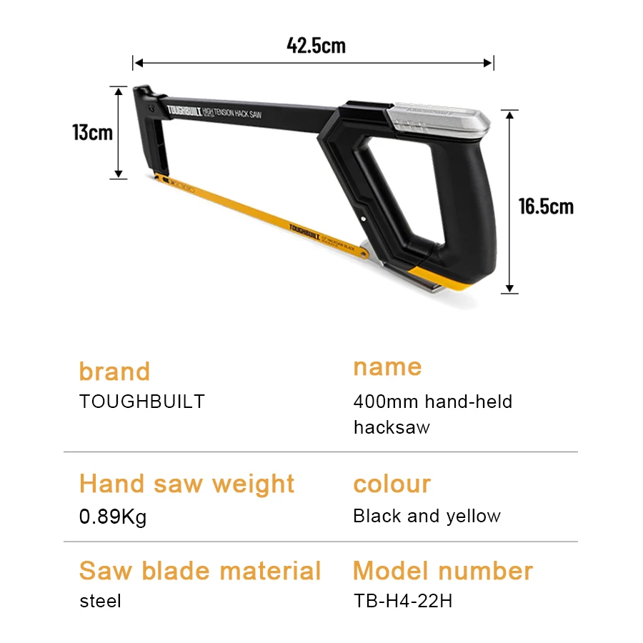 TOUGHBUILT TB-H4-22H 12-дюймовая ножовка высокого напряжения 400 мм Ручная Садовая пила