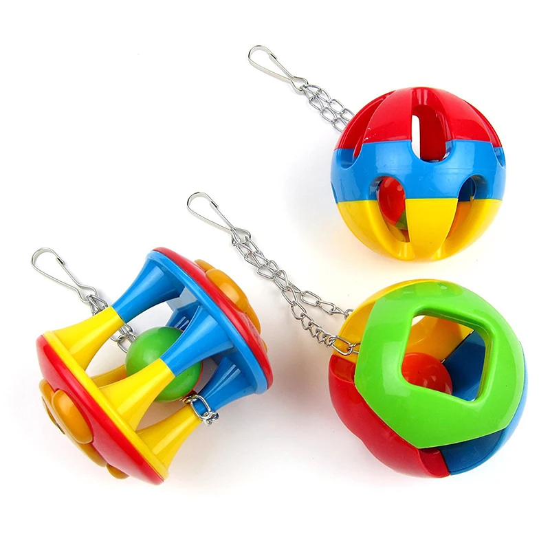 

Parrot Chew Bird Cage Bites Hanging Parakeet Chain Ball Toy Rope Playground Swing Cockatiel Products Home Pet Accessories Gifts