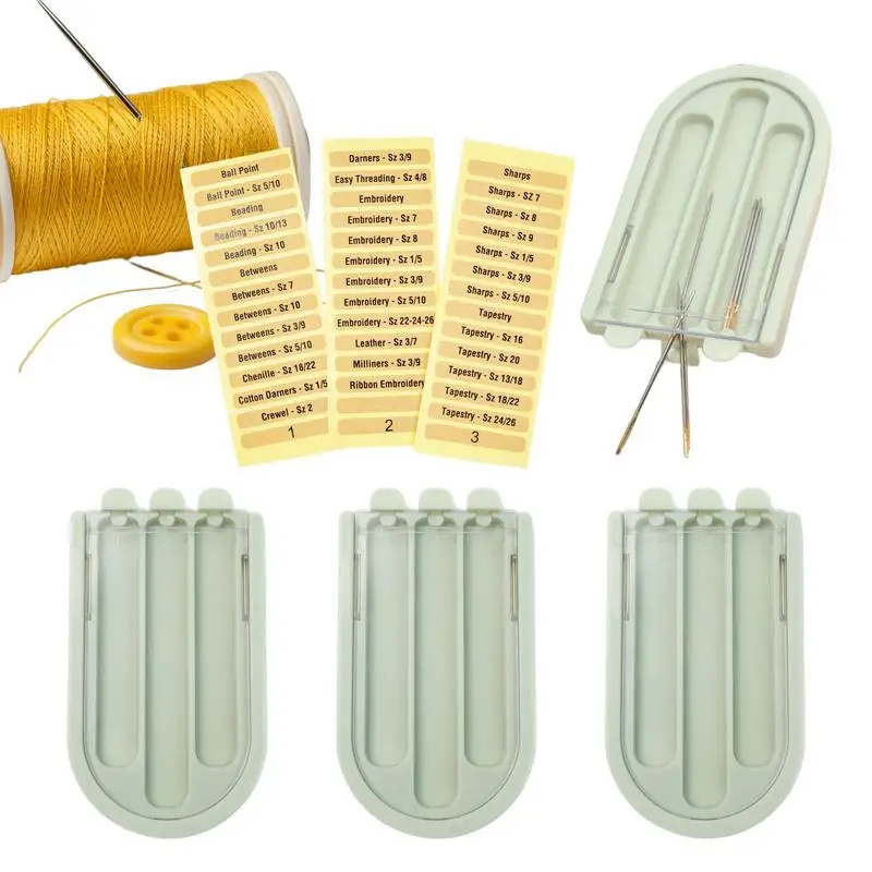 

Sewing Needle Case Cross-stitched Pin Storage Box Storage Box With Label 3 Lattice Sewing Needle Case For Pin Holder Organizer