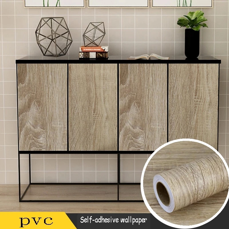 

Wood Grain DIY Sticker PVC Self Adhesive Waterproof Wallpapers Renovation Furnitures Wall Sticker Home Decor Sticky Paper Decal
