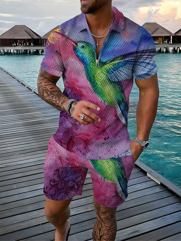 

Men's Tracksuit Summer Short Sleeve Polo Shirt and shorts Suit two-Piece Set Male Golf Sport Gym Clothing Streetwear for Men