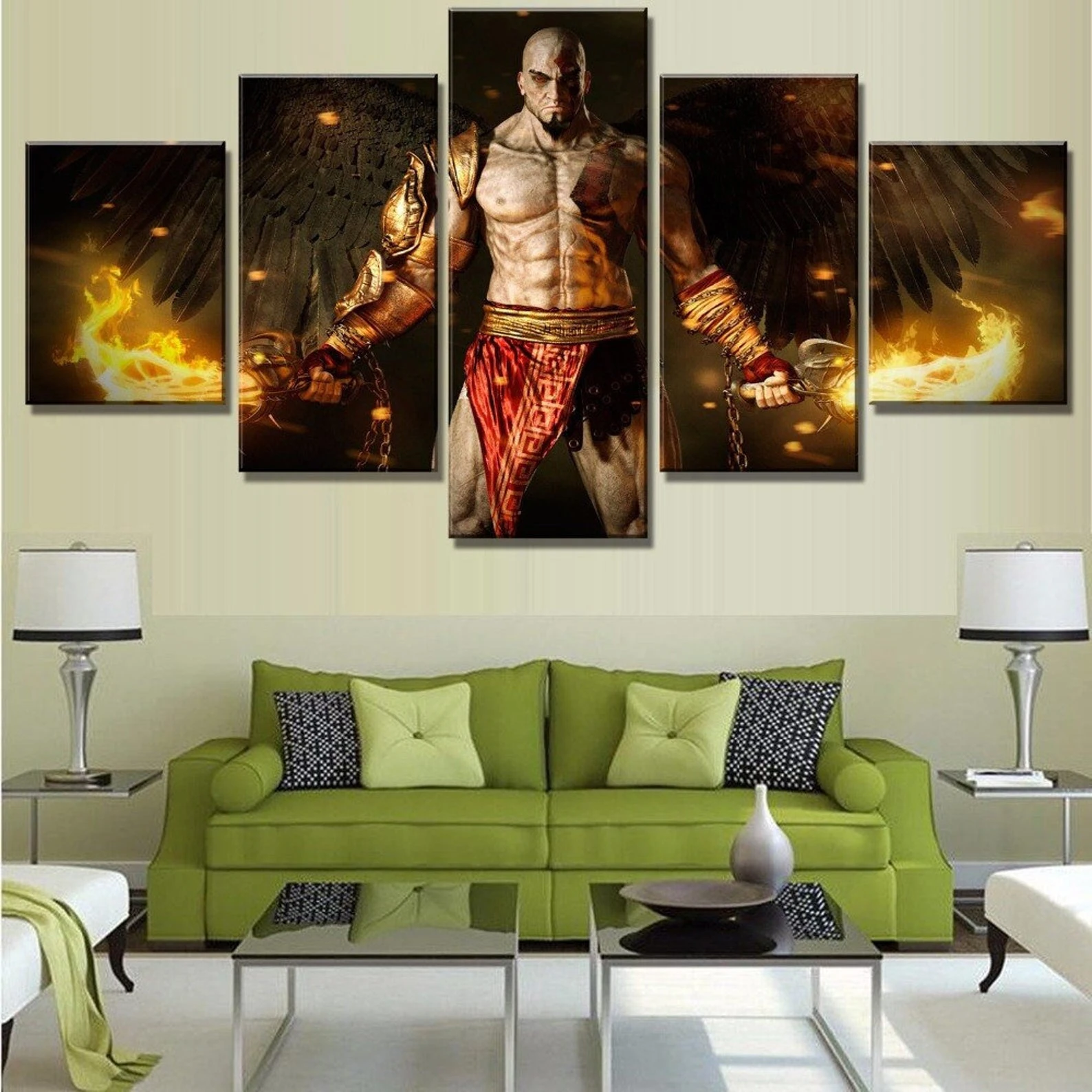 

Diamond Art Game God of War Kratos Figure Posters Diamond Painting 5 Piece Greek & Norse Mythology Styles Home Decoration
