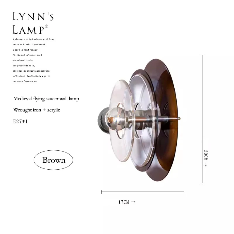 Настенные светильники TAONUANSHU Bauhaus UFO из кованого железа и акрила