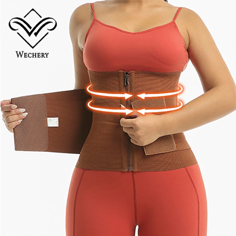 

Elastic Firm Waist Trainer Protect Sheath Women Zip Belly Control Belt Tummy Slimming Straps Body Shaper Girdle Fitness Cinchers