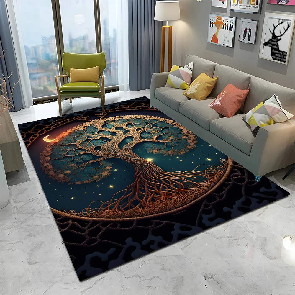 

Viking Norse Yggdrasil Tree of Life Carpet Rug for Home Living Room Bedroom Sofa Doormat Decor,Kid Area Rug Non-slip Floor Mat