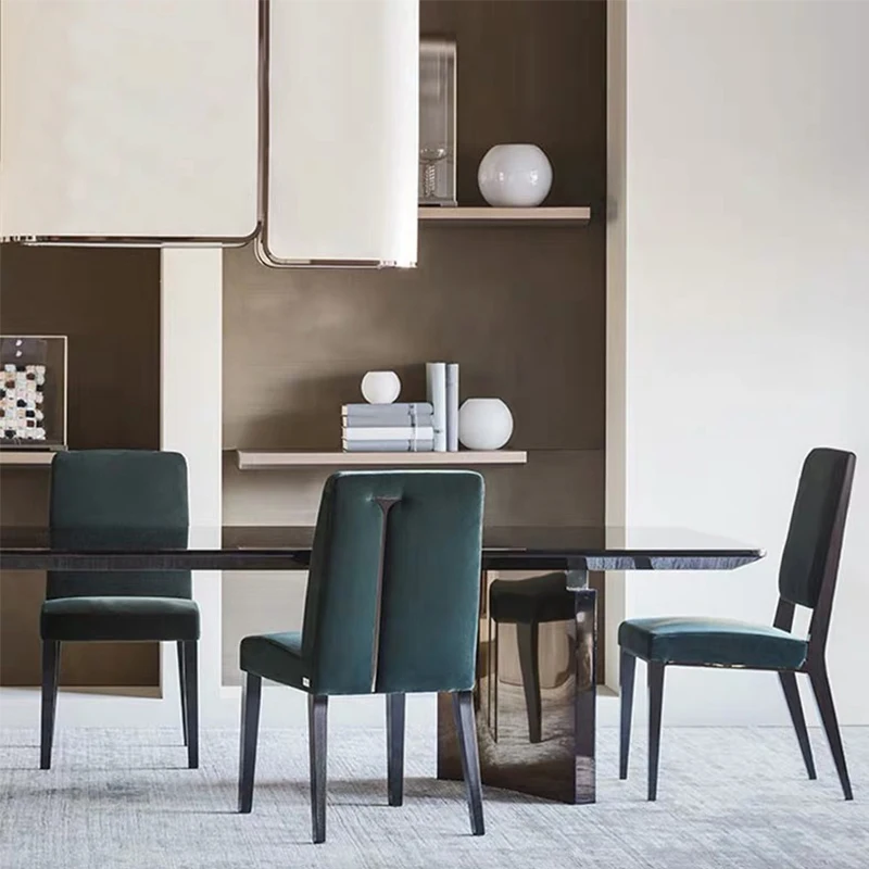 

Contemporary Style Dining Home Sets Fabric Chair Upholstered Chair Dinning Chair High Back Velvet Dining Room Furniture Modern