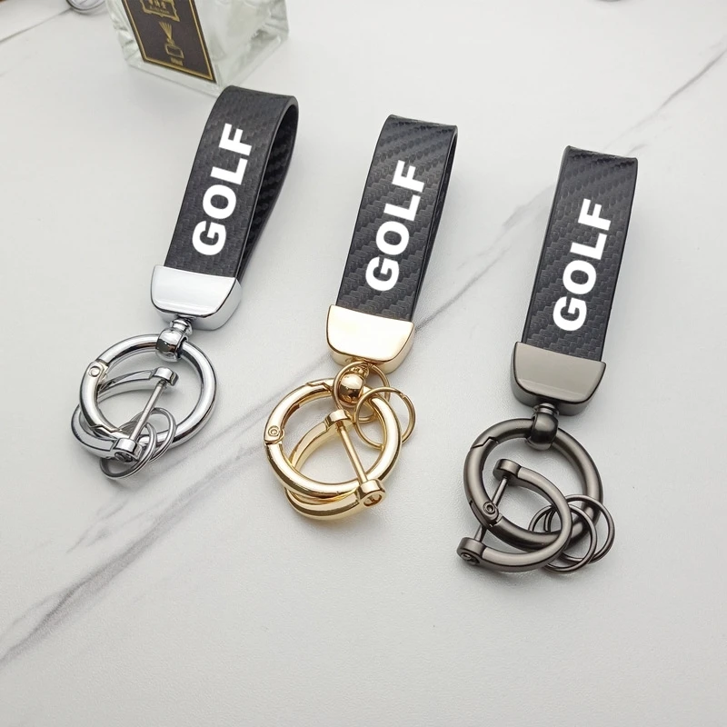 

Leather Carbon Fiber Car Keychain Keyring Pendant Keychain For GOLF 4 5 6 7 MK4 MK5 MK6 MK7 2021 - 1998 R GTI GLI Variant