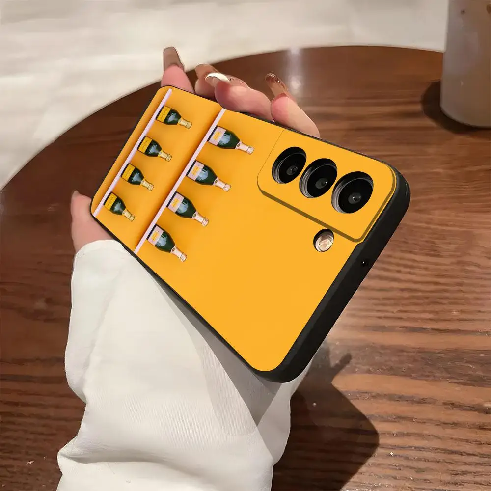 Фото Модный чехол для телефона V-Veuve Of C-Clicquot для Samsung S26 S25 S24 FE S23 S22 S21 Plus S20 Ultra Note20Ultra, черный, мягкий, силиконовый №4