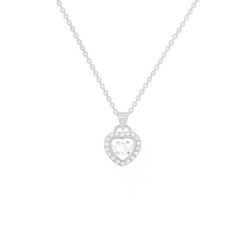 

Small Simple Love Heart Zircon Chain Pendant Necklace Nimble Mother's Day Woman Wedding Family Friend Gift Jewelry