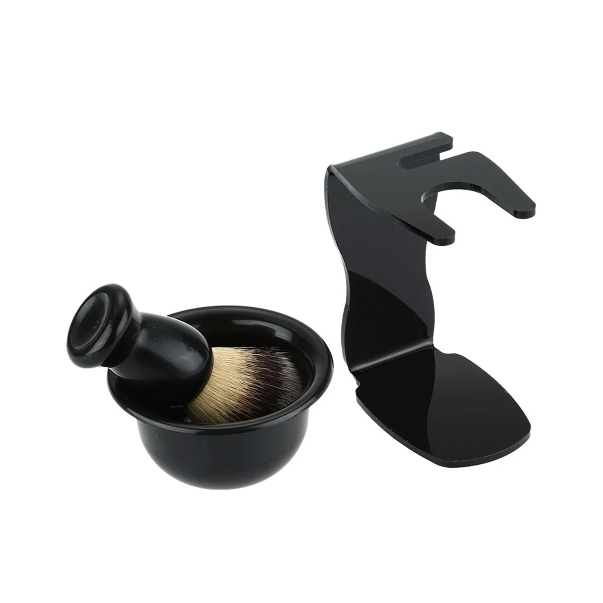 

Beard Brush Holder Manual Stand Holder Shaving Brush And Bowl Set Shaving Brush for Men ( Black )